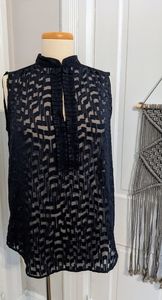 Navy Sheer Dress Shirt